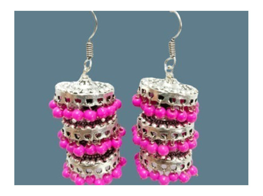 3-layer Oxidized Earrings with Ghungroo in Mumbai - Aakarsha - Clothing/Accessories