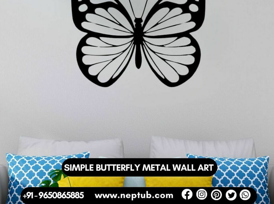 Buy Butterfly Metal Wall Art Showpiecees For Home Decor - Collectibles/Antiques