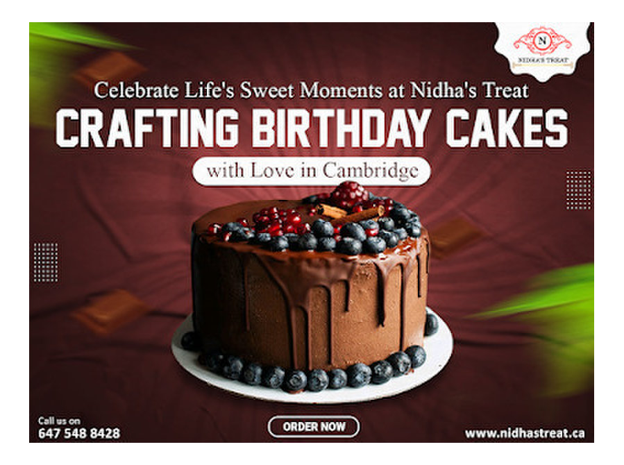 Order Custom Cakes for Birthday in Cambridge | Nidha's Treat - Services: Other